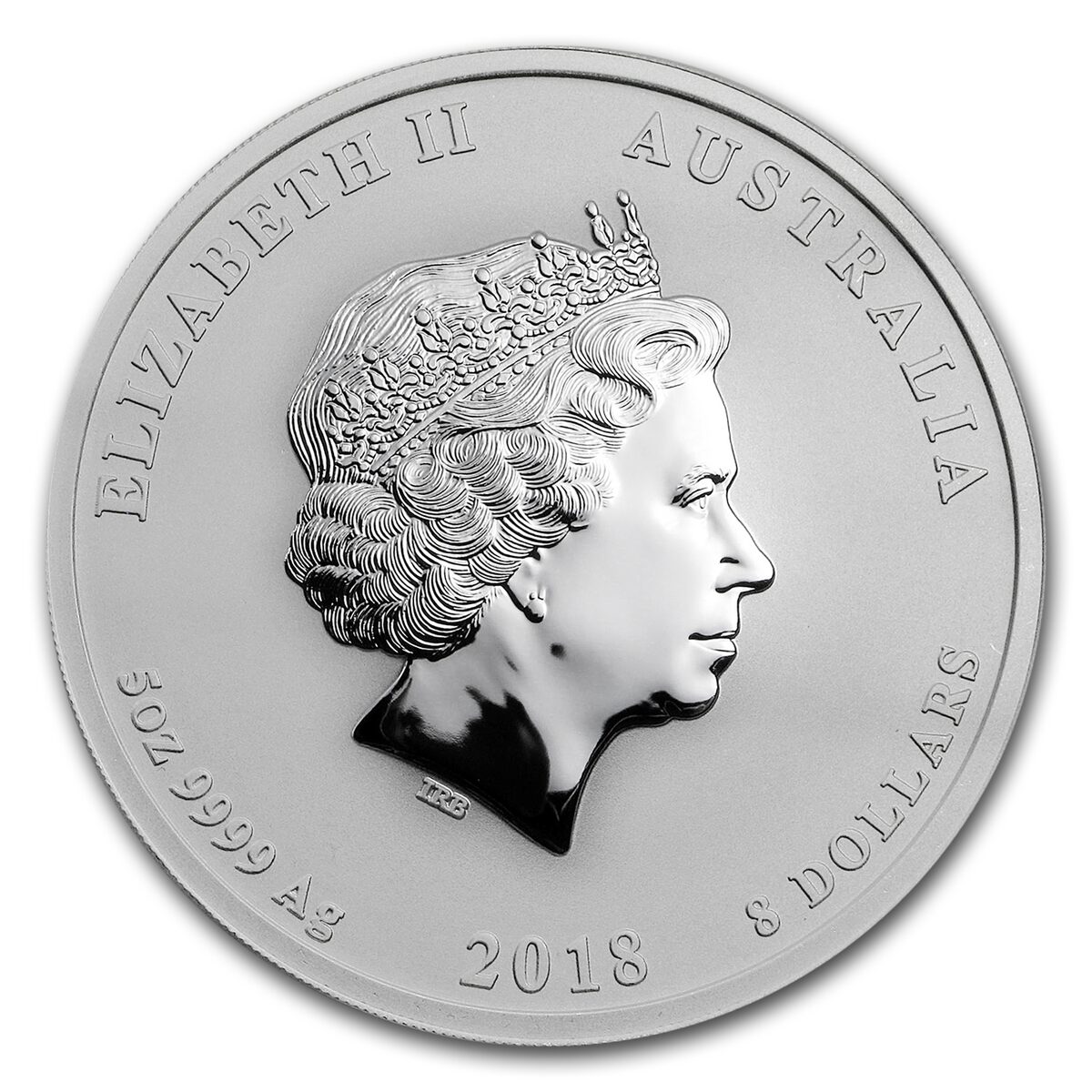 2018 Australia 5 oz Silver Lunar Dog BU