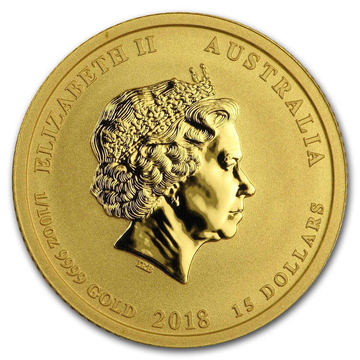 2018 Australia 1/10 oz Gold Lunar Dog BU