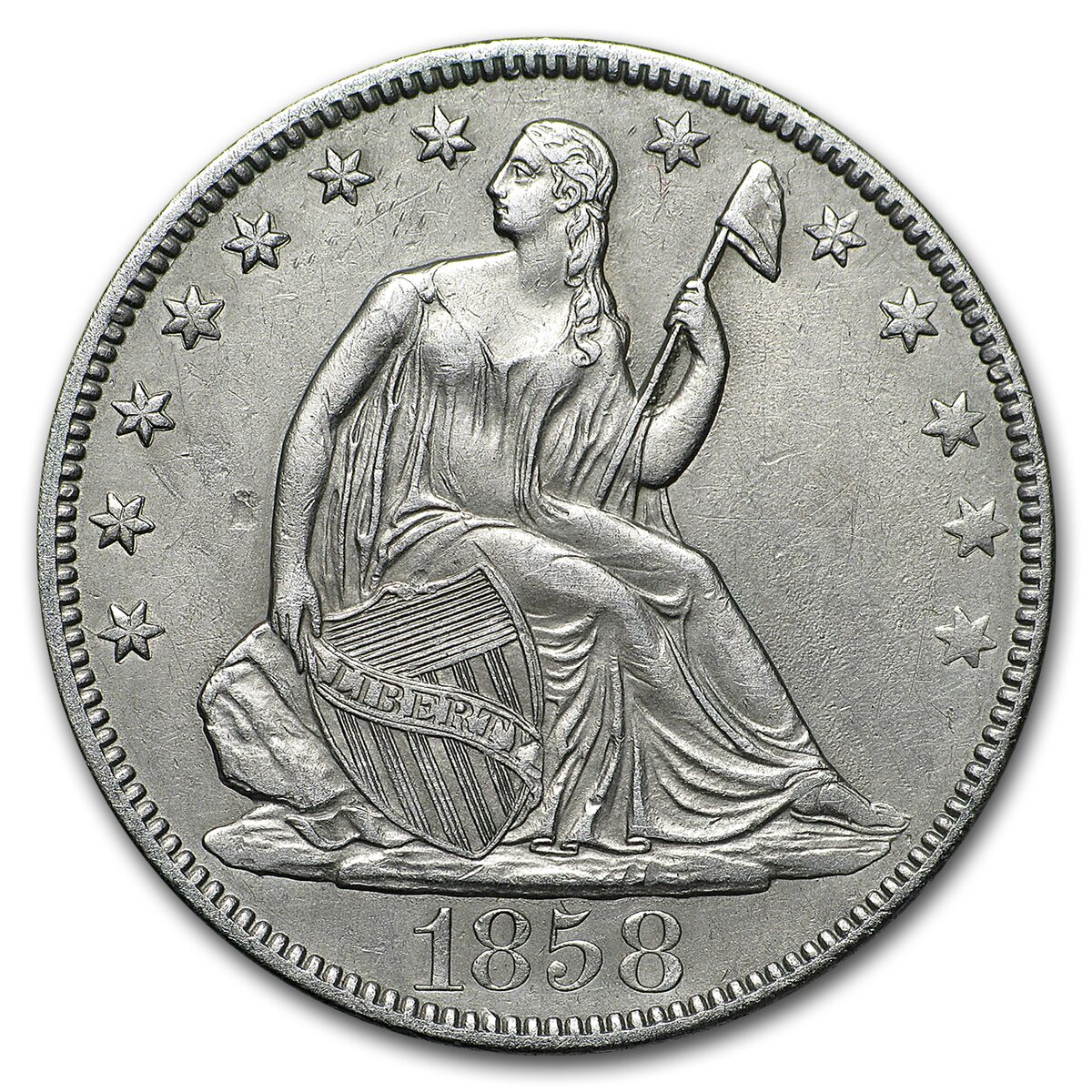 1858-O Liberty Seated Half Dollar AU
