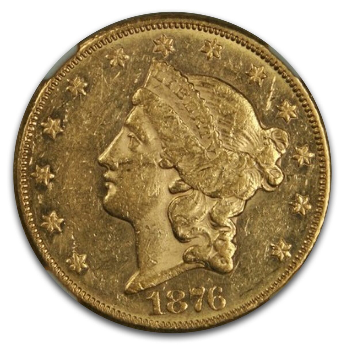1876-CC $20 Liberty Gold Double Eagle AU-55 NGC