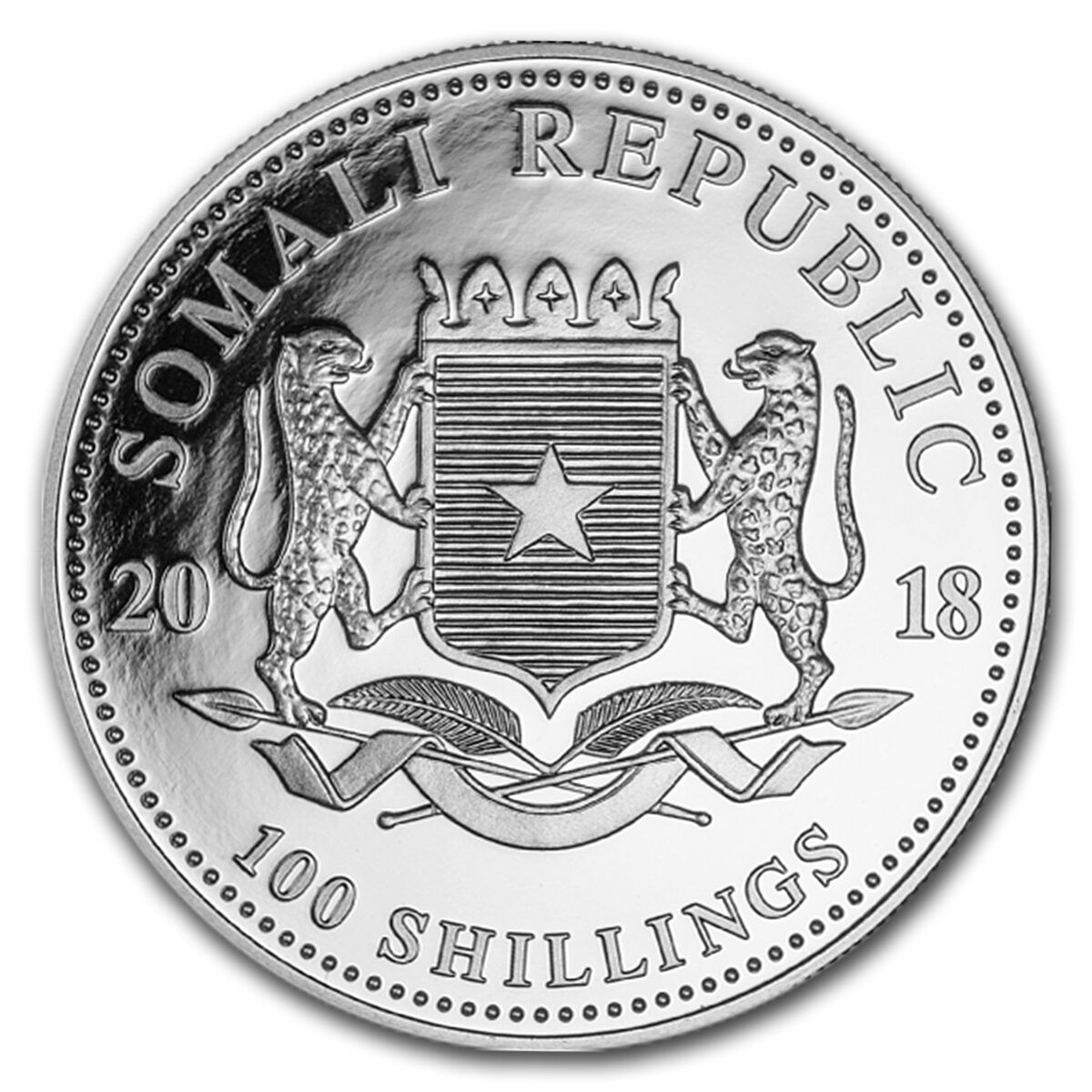 2018 Somalia 1 oz Silver Elephant BU (Dog Privy)