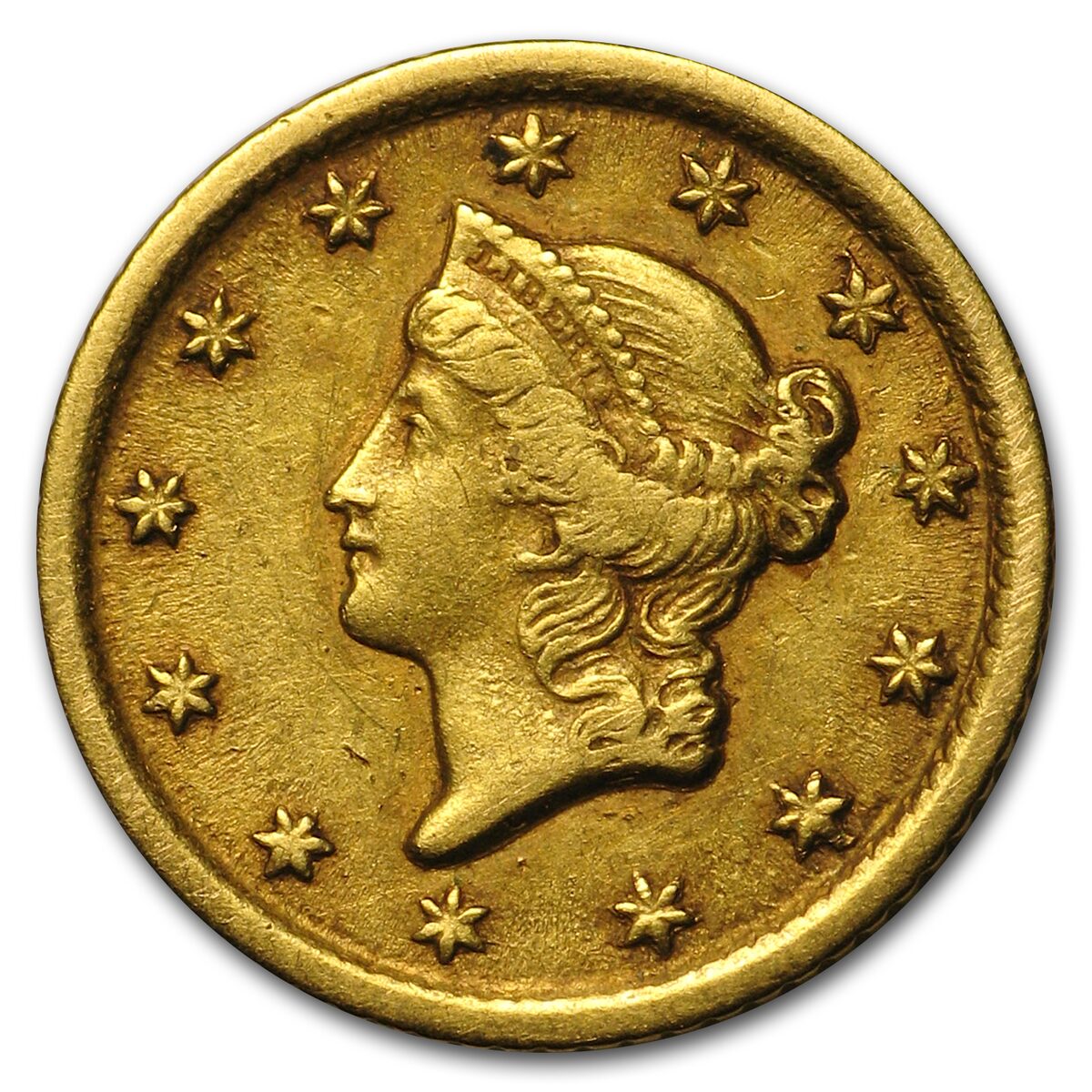 1853-O $1 Liberty Head Gold Dollar XF
