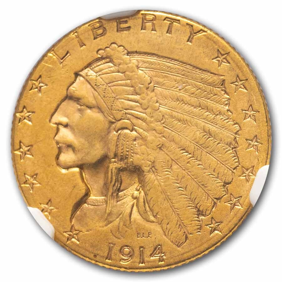 1914-D $2.50 Indian Gold Quarter Eagle MS-62 NGC
