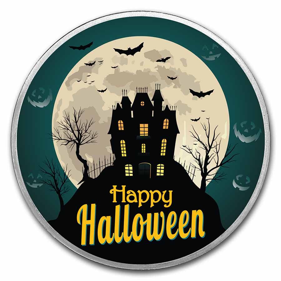 1 oz Silver Colorized Round - APMEX (Haunted House)