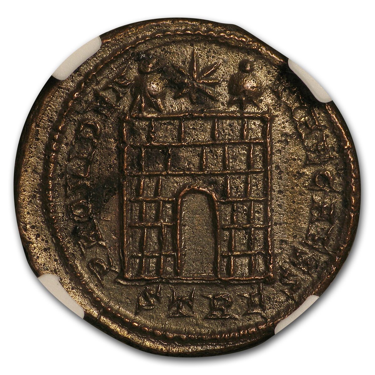 Roman AE3 Bi Nummus Emperor Constantine II (337-340 AD) AU NGC