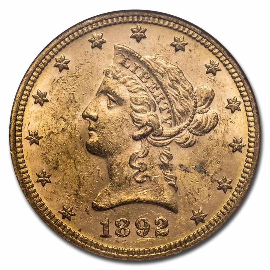1892 $10 Liberty Gold Eagle MS-61 NGC