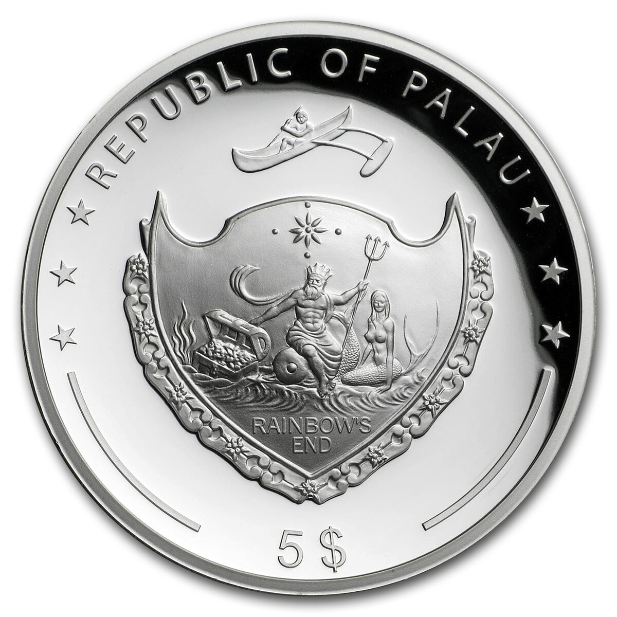 2018 Palau 1 oz Silver $5 Year of the Dog UHR (Colorized)
