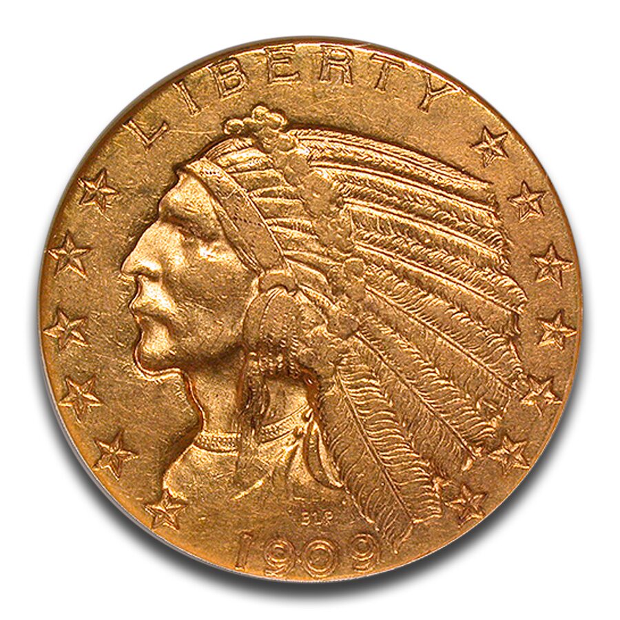 1909-O $5 Indian Gold Half Eagle AU-53 NGC