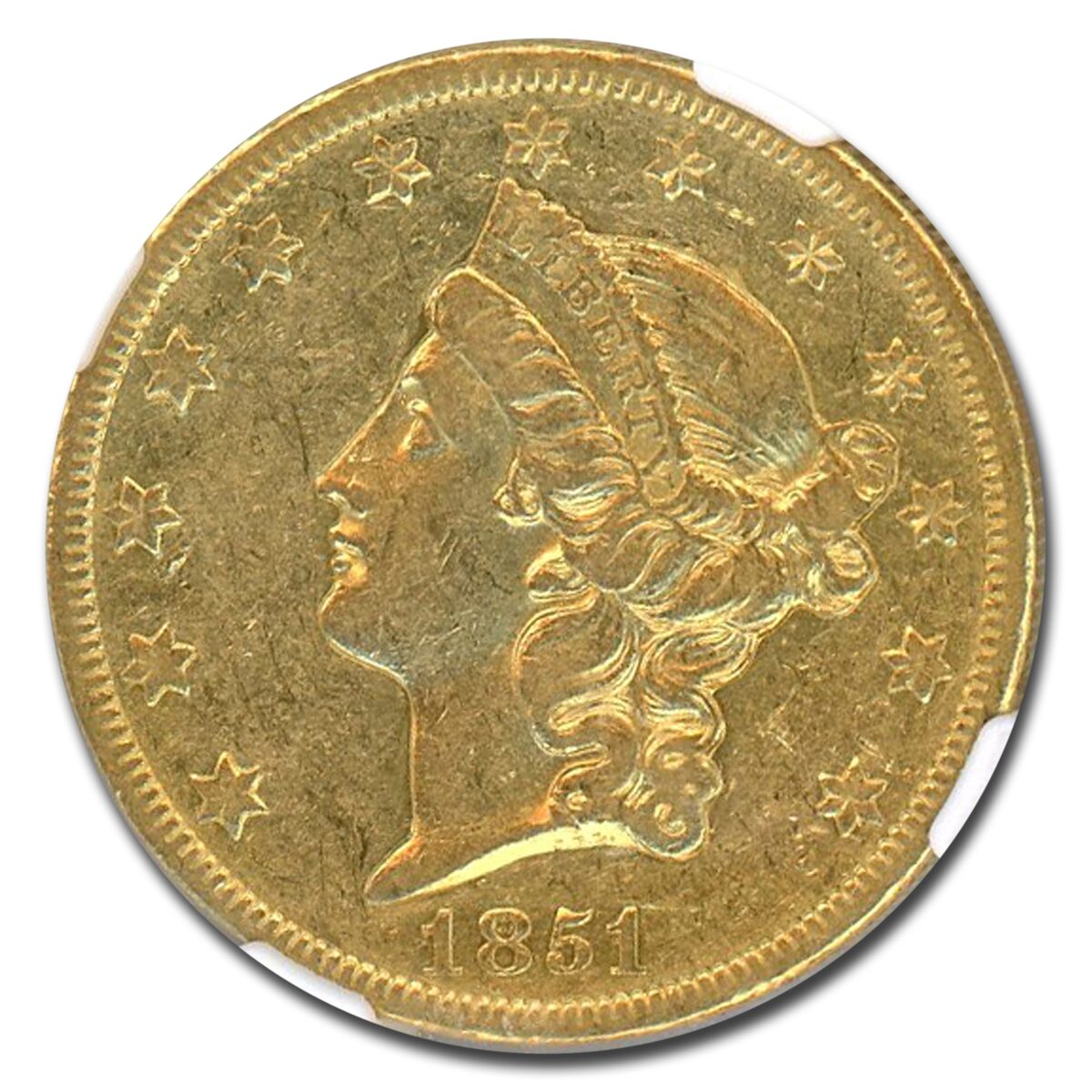 1851-O $20 Liberty Gold Double Eagle AU-53 NGC