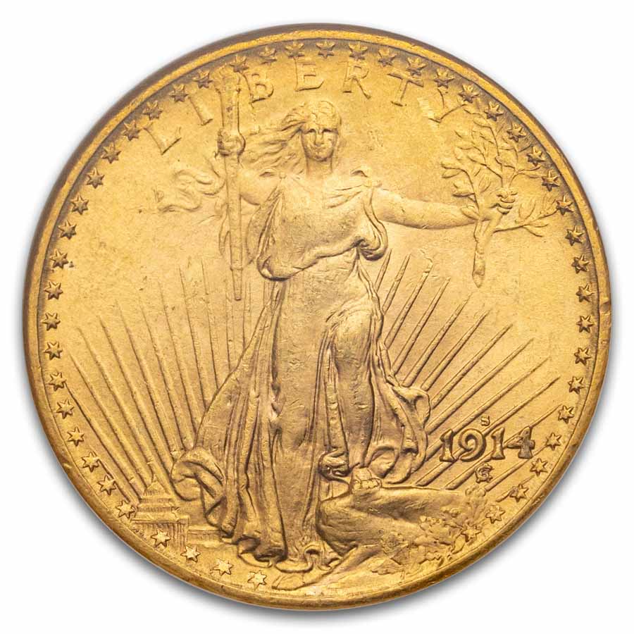 1914-S $20 St Gaudens Gold Double Eagle MS-62 NGC