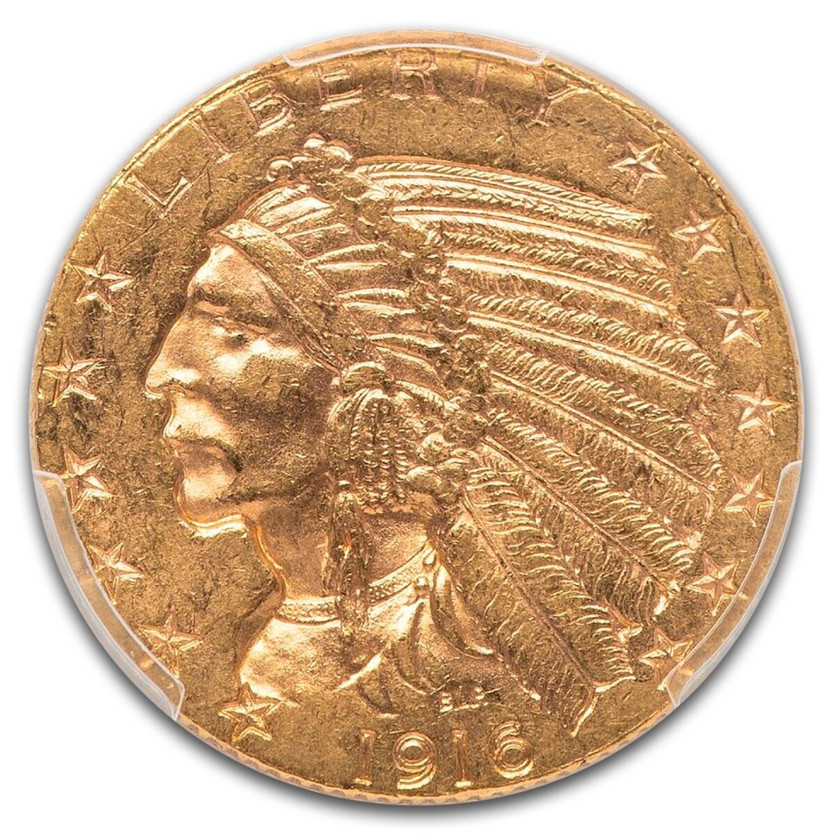 1916-S $5 Indian Gold Half Eagle MS-62 PCGS
