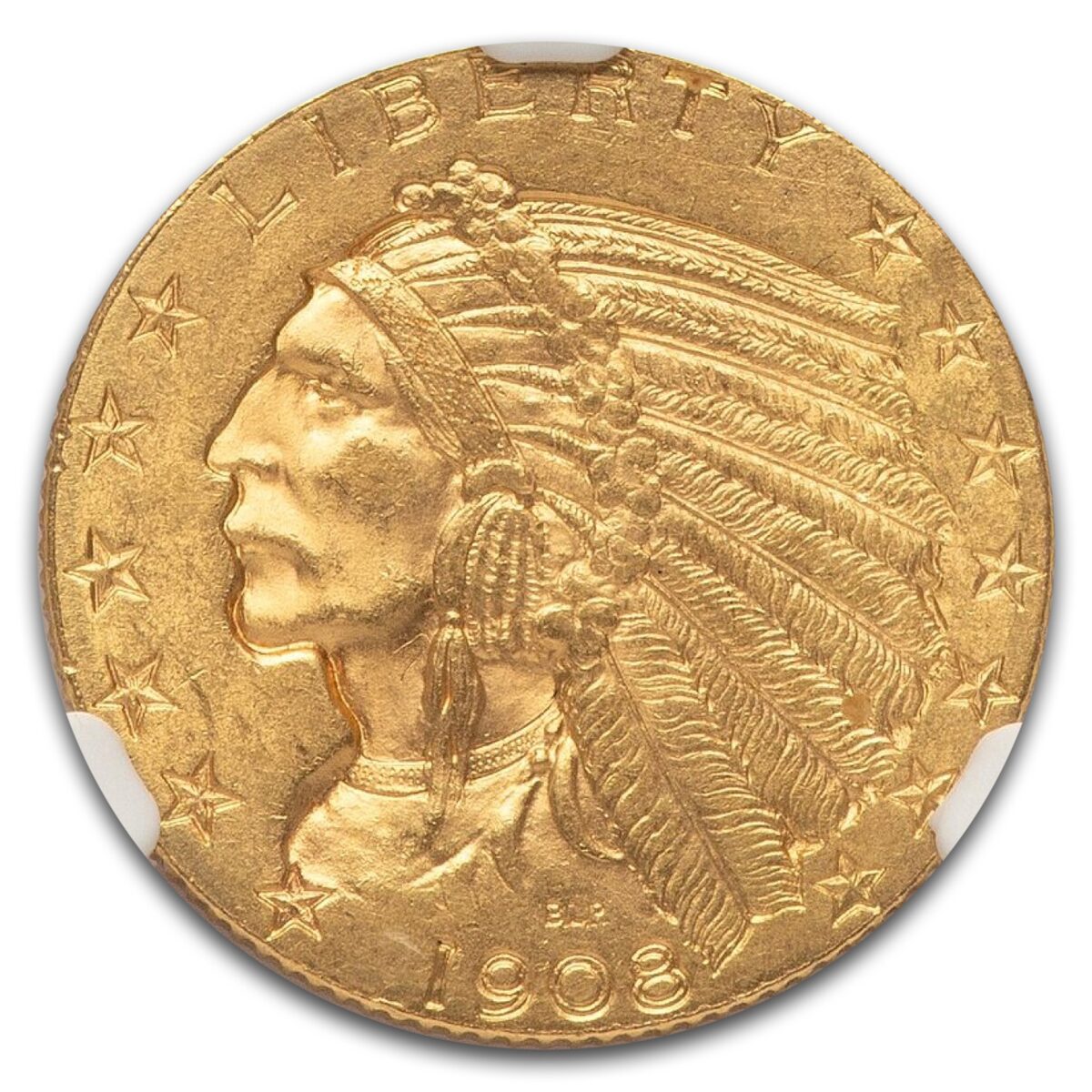 1908 $5 Indian Gold Half Eagle MS-64 NGC