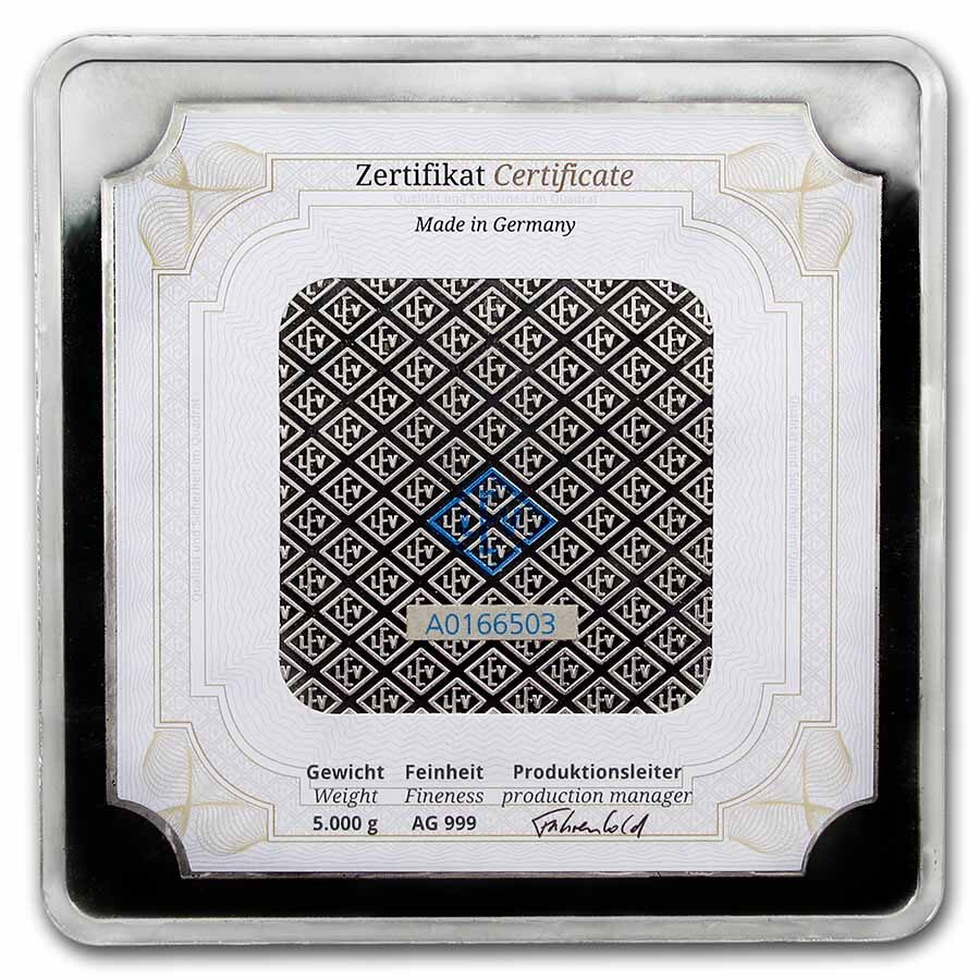 5 Kilo Silver Bar - Geiger Edelmetalle (Original Square Series)