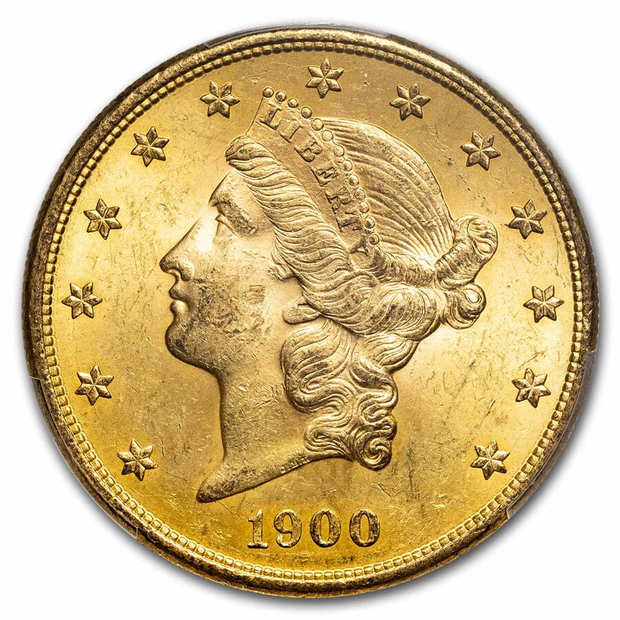 1900-S $20 Liberty Gold Double Eagle MS-64 PCGS
