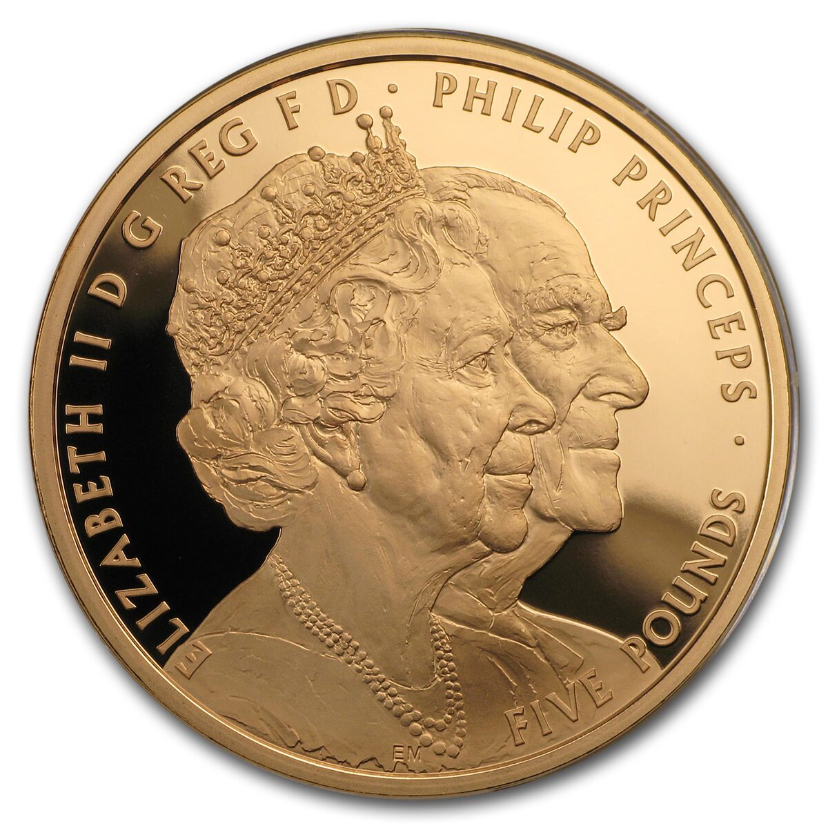 2017 Great Britain £5 Prf Gold Platinum Wedding Anniversary