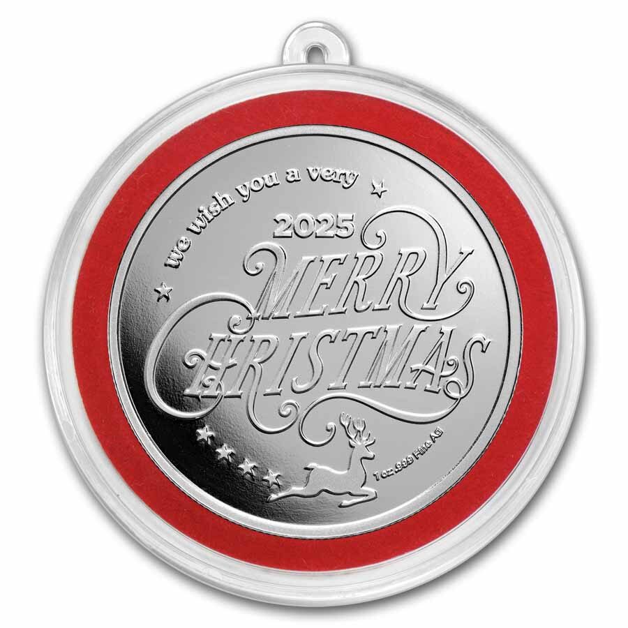 2025 1 oz Silver Colorized Round - Santa Stuck In The Chimney