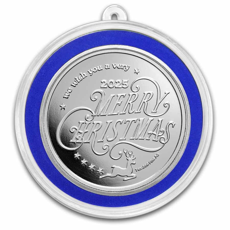 2025 1 oz Silver Colorized Round - Christmas Tree