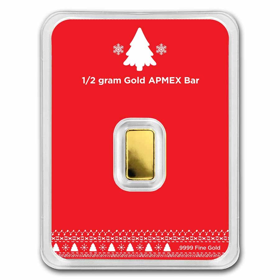 1/2 gram Gold Bar - APMEX (w/Red Merry Christmas Card, In TEP)
