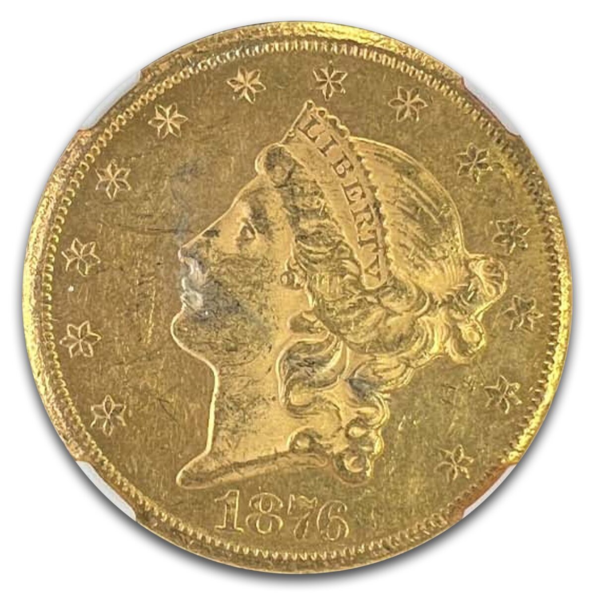1876-CC $20 Liberty Gold Double Eagle MS-60 NGC