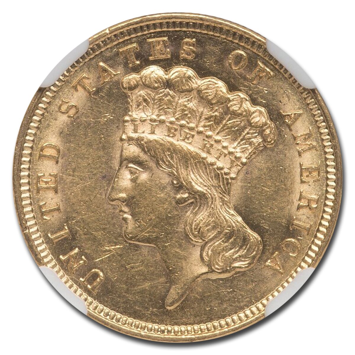 1854 $3 Gold Princess MS-61 NGC