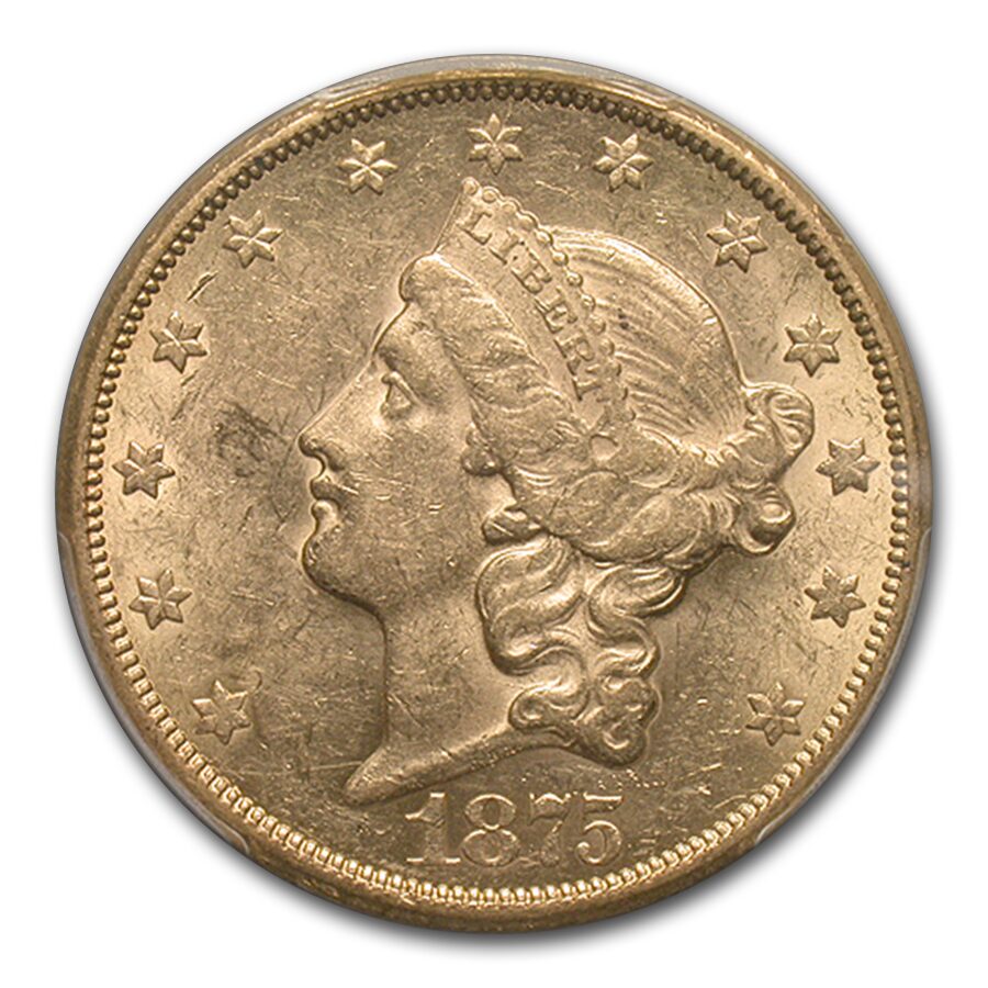 1875-CC $20 Liberty Gold Double Eagle AU-55 PCGS