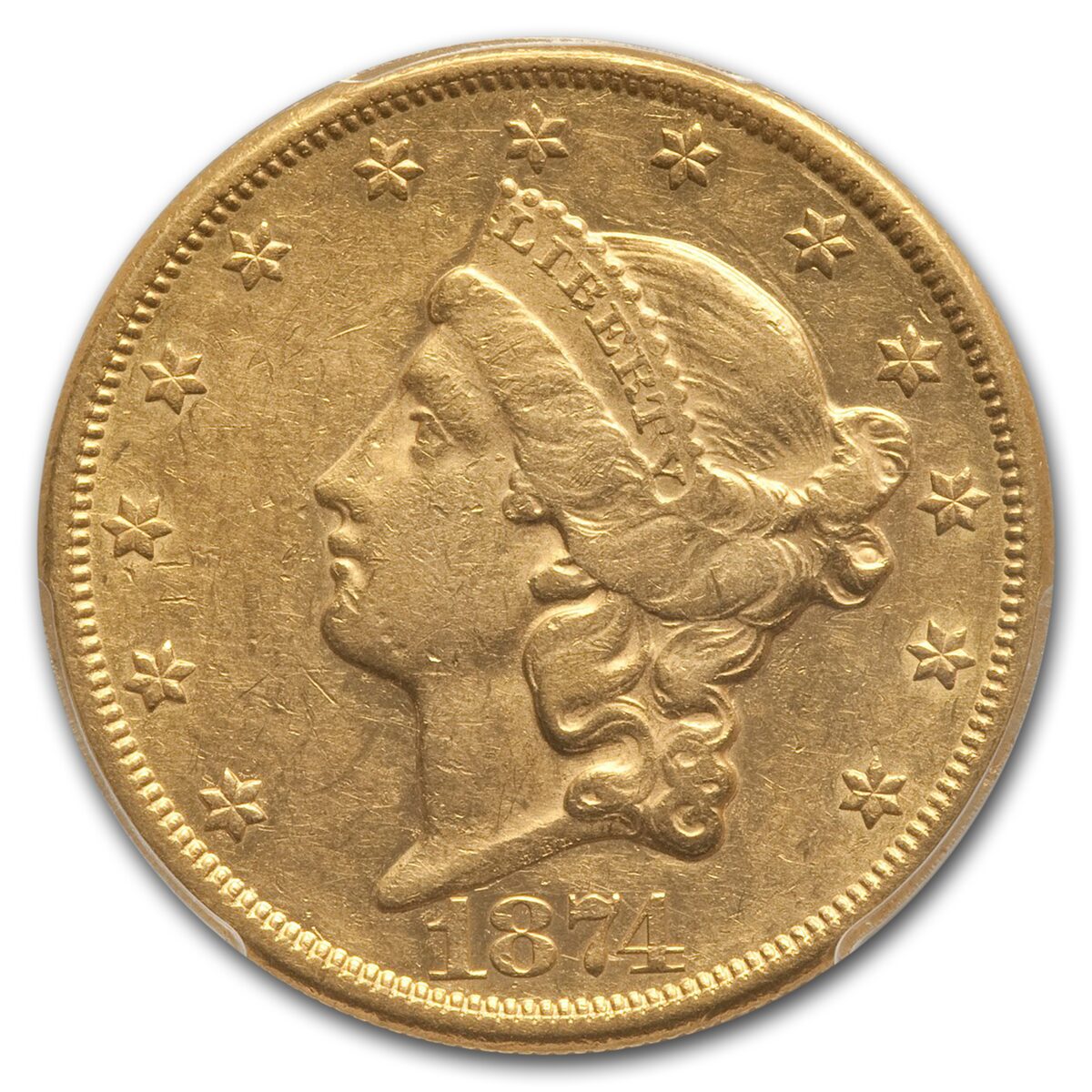 1874-CC $20 Liberty Gold Double Eagle AU-53 PCGS