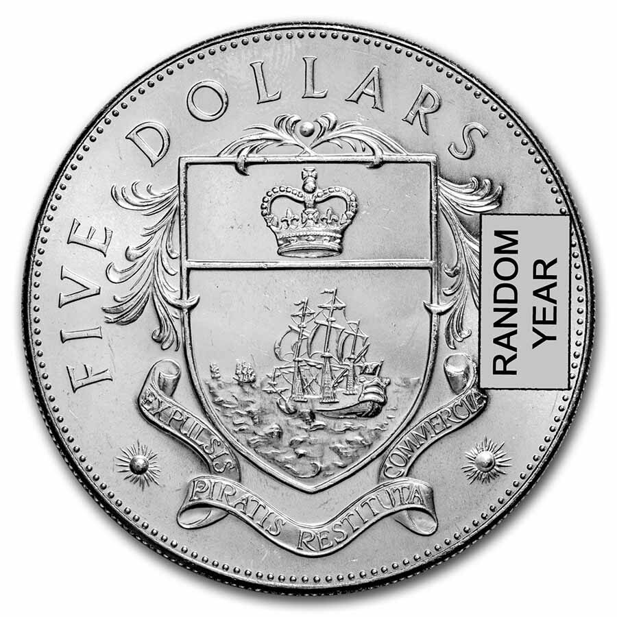 1966-1973 Bahamas Silver $5.00 Dollar BU/Proof