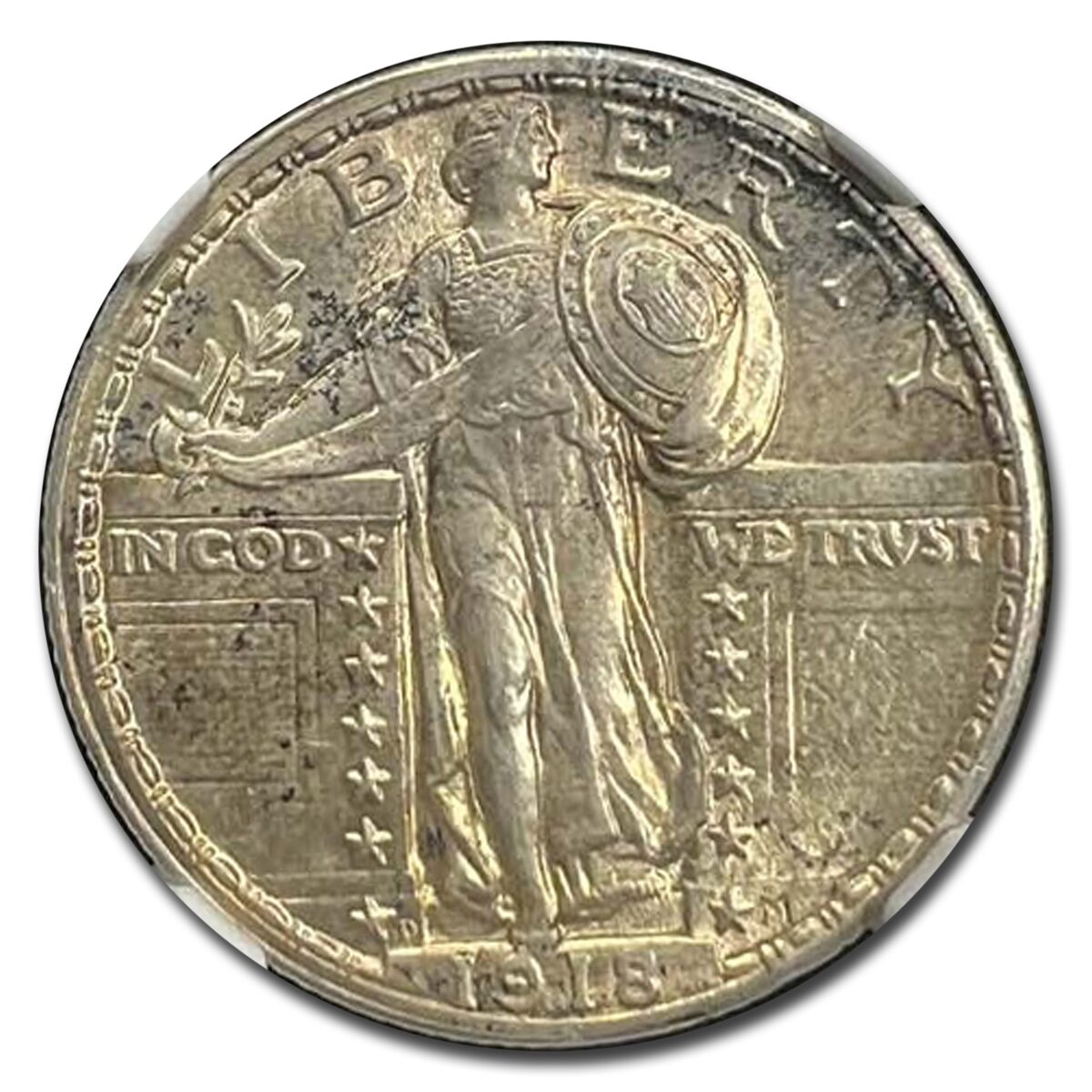 1918-D Standing Liberty Quarter MS-64 NGC (FH)