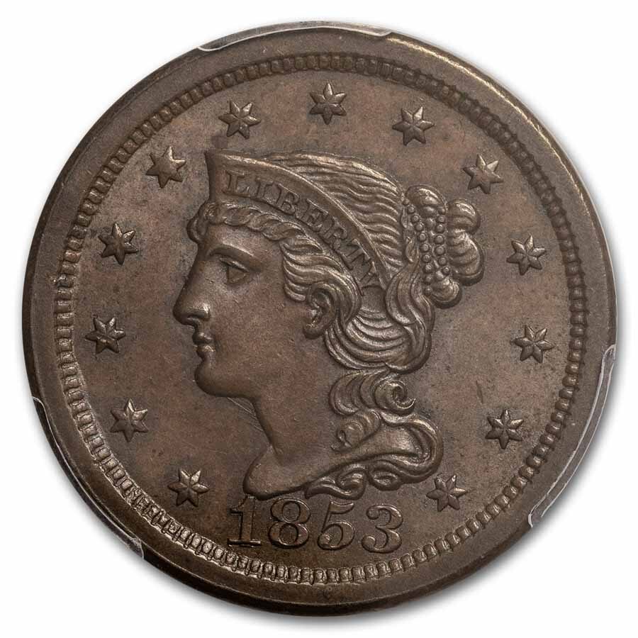 1853 Large Cent MS-63 PCGS (Brown)