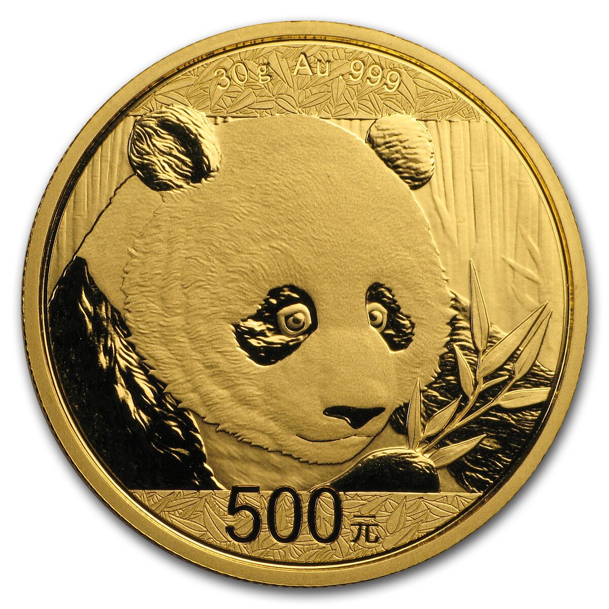 2018 China 30 Gram Gold Panda MS-70 PCGS (FS, Yin-Yang)