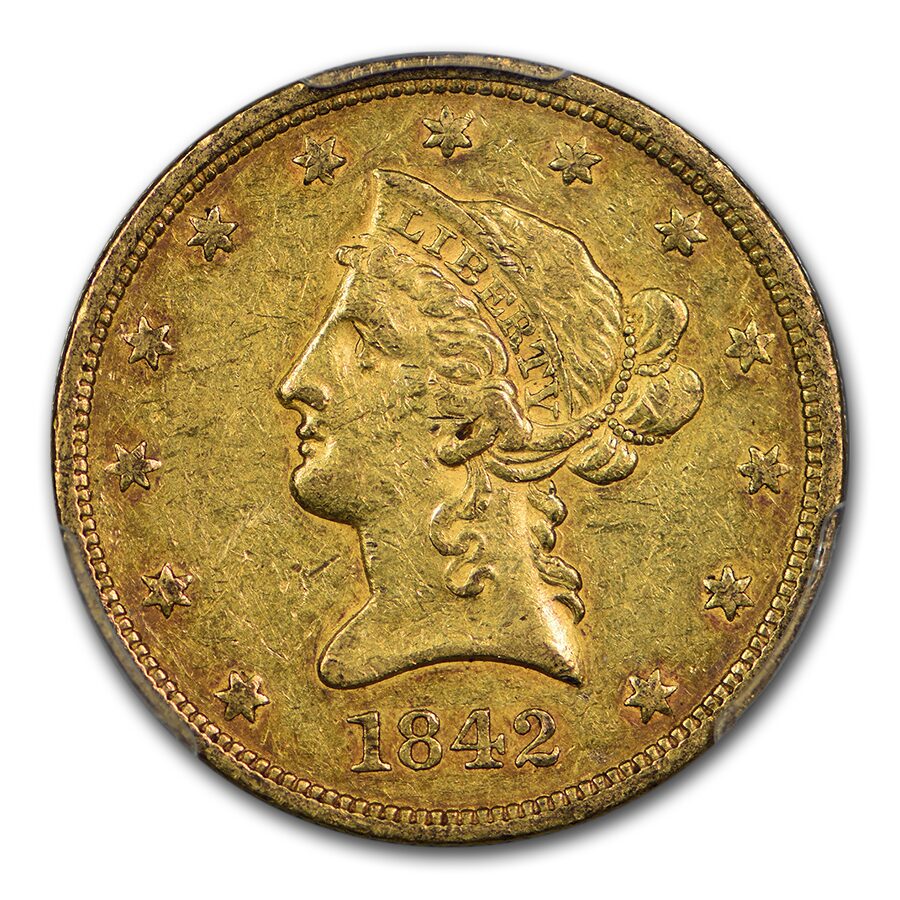 1842 $10 Liberty Gold Eagle XF-45 PCGS (Large Date)