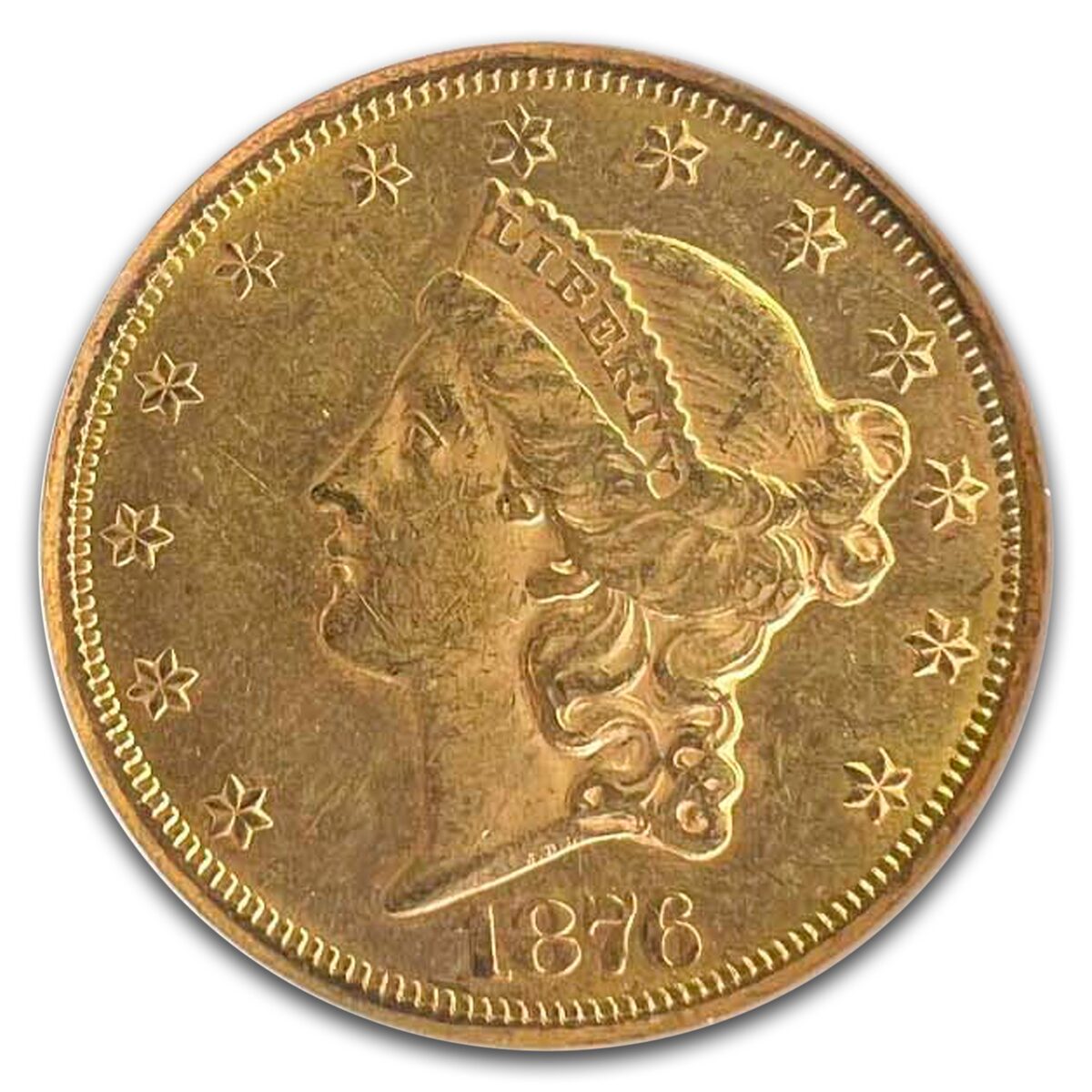 1876-CC $20 Liberty Gold Double Eagle MS-61 NGC