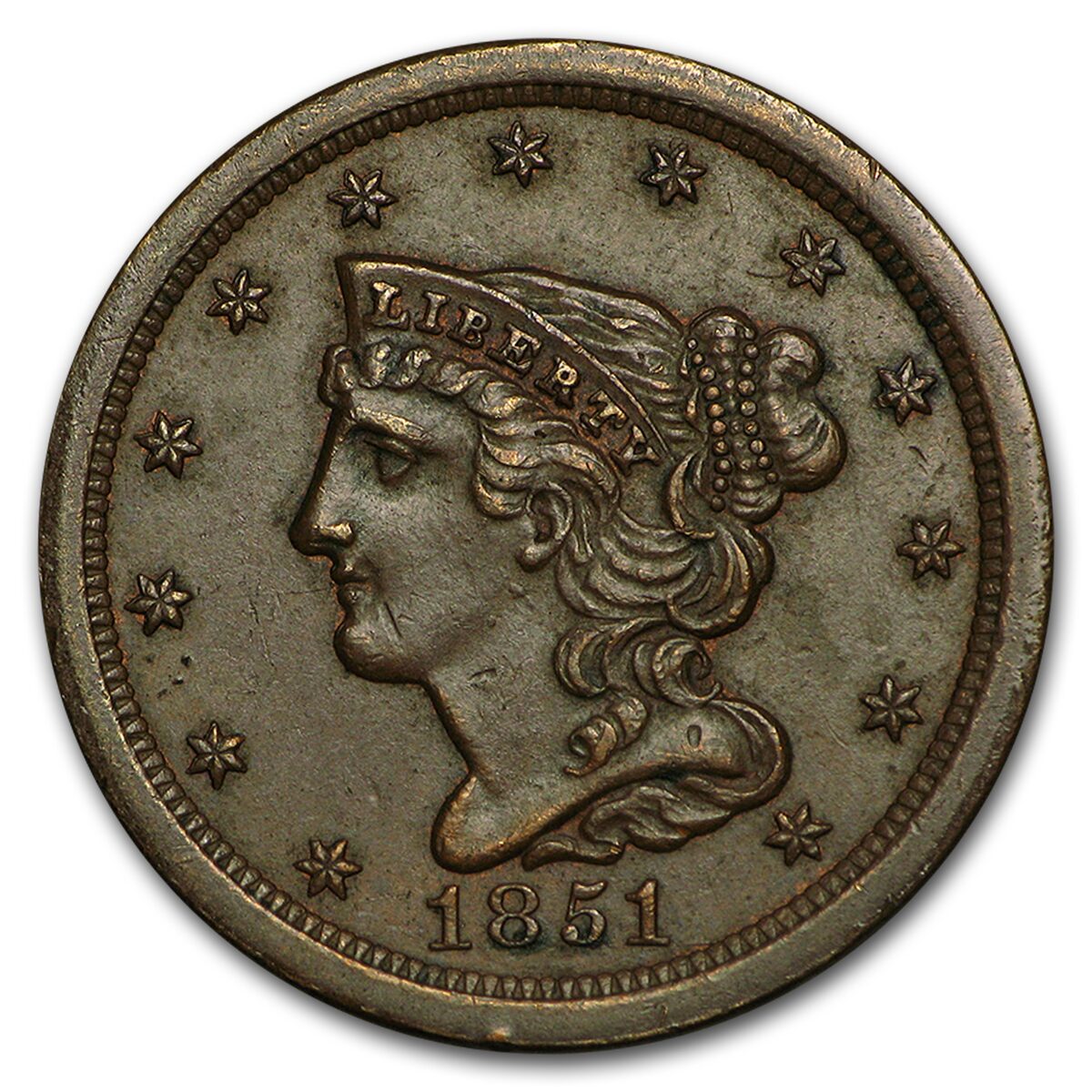 1851 Half Cent AU