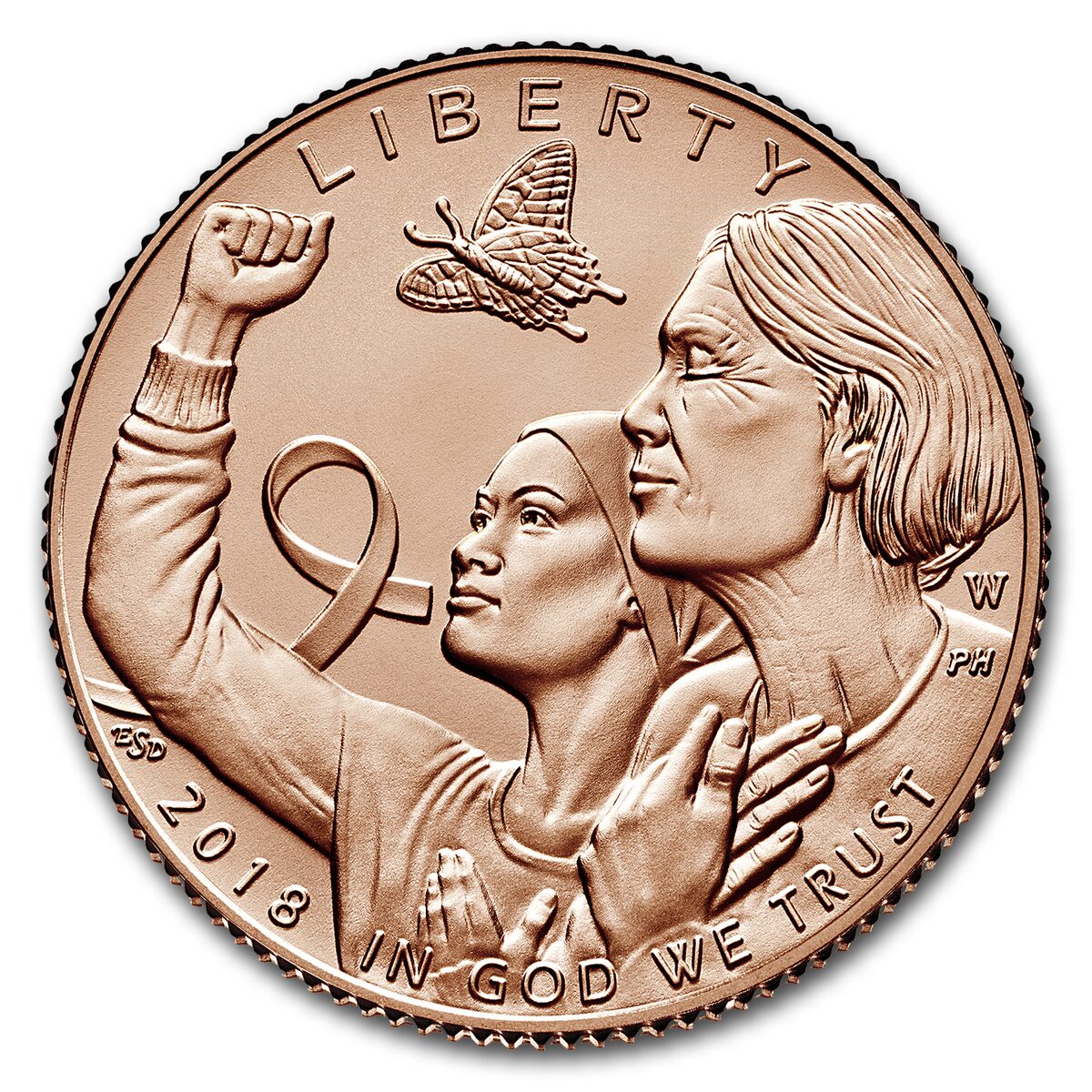 2018-W Gold $5 Breast Cancer Awareness BU (Box & COA)