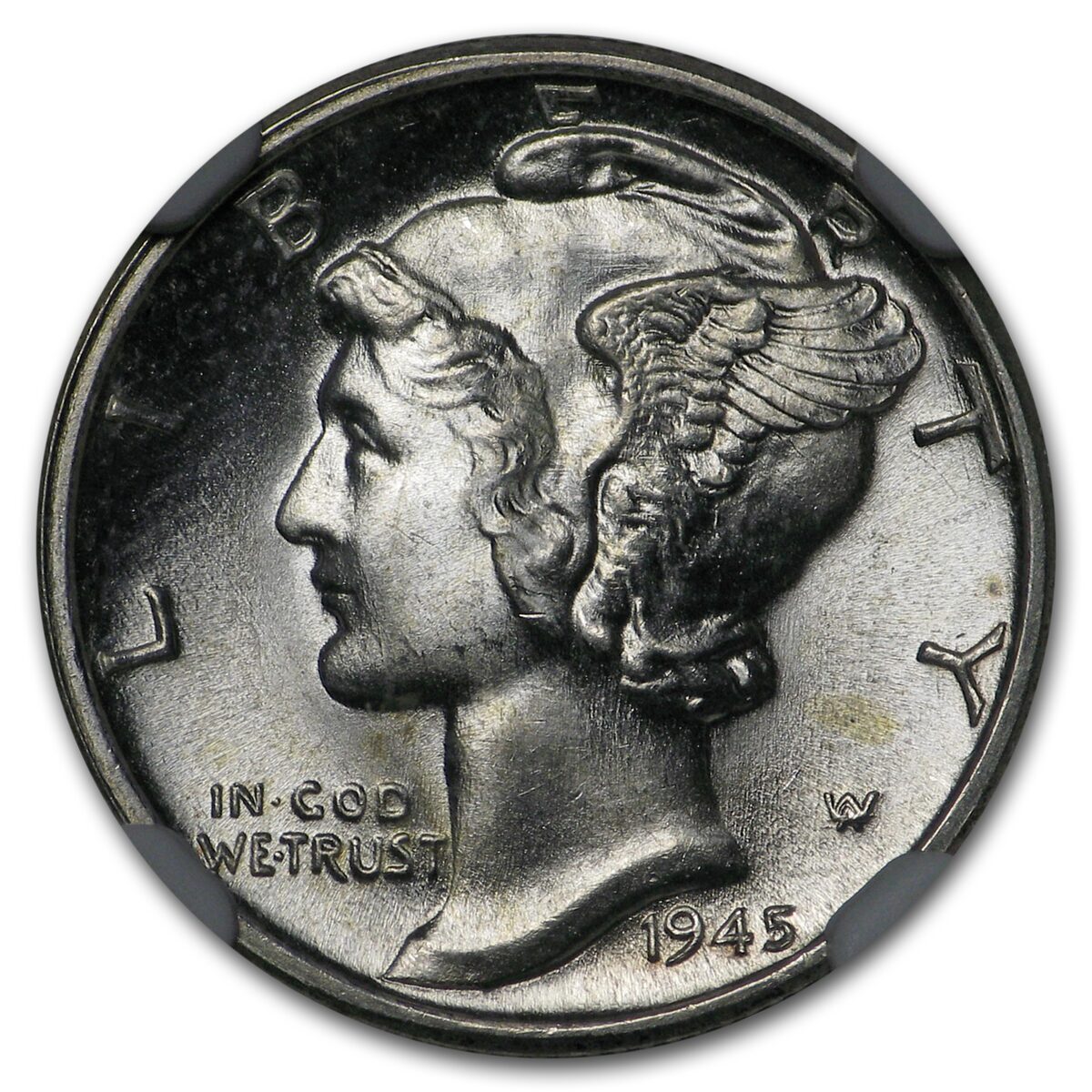 1945-D Mercury Dime MS-66 NGC (FB)