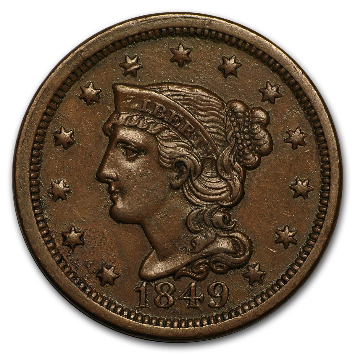 1849 Large Cent AU