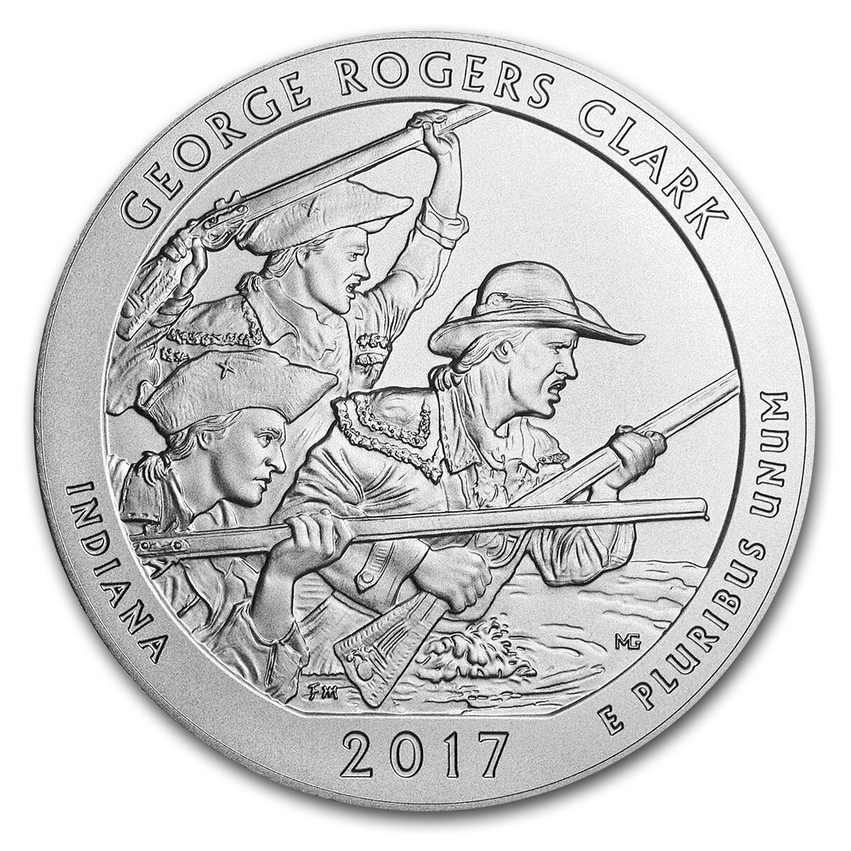 2017-P 5 oz Silver ATB George Rogers Clark SP-70 NGC (FR/ER)
