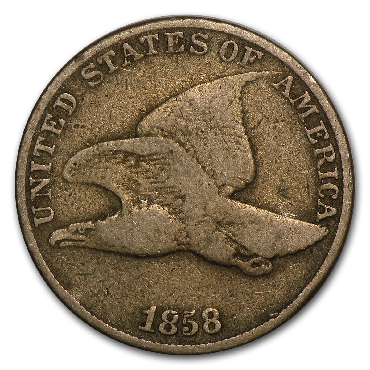 1858 Flying Eagle Cent Large Letters VG