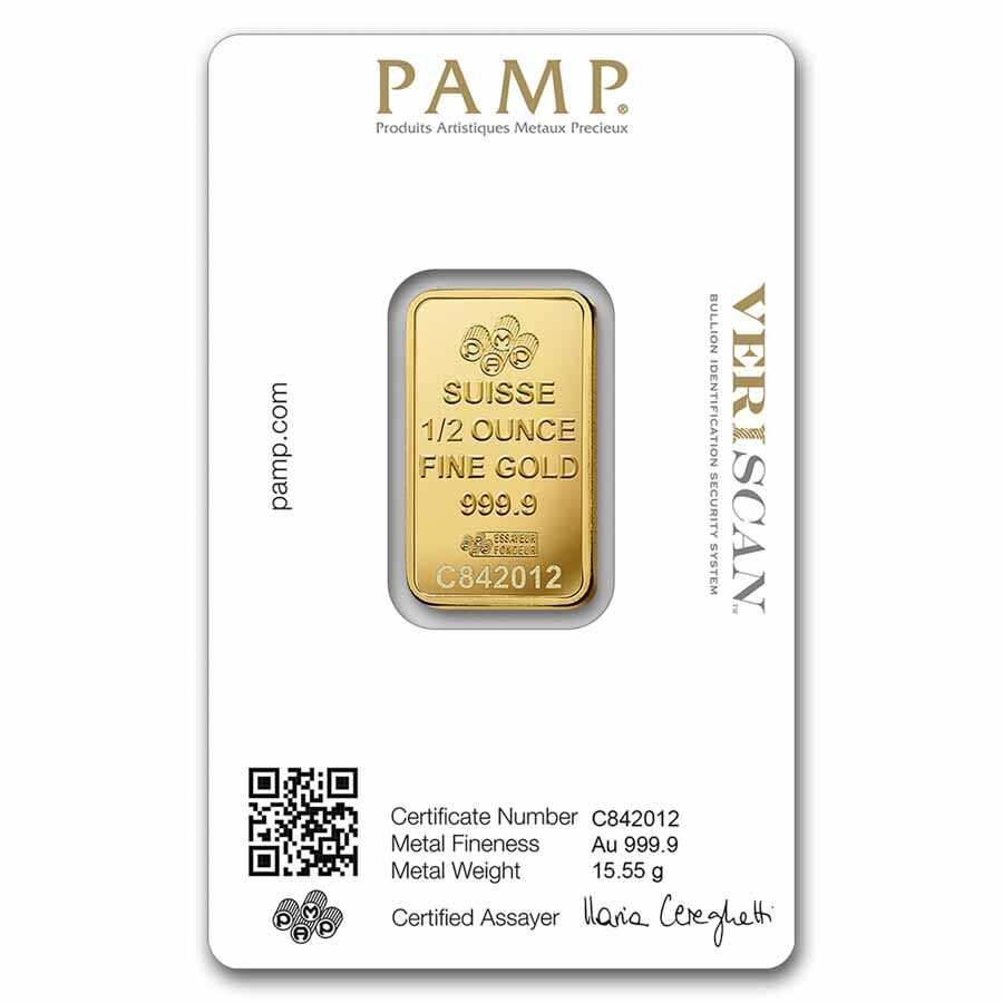 1/2 oz Gold Bar - PAMP Lady Fortuna Veriscan® (In Assay)