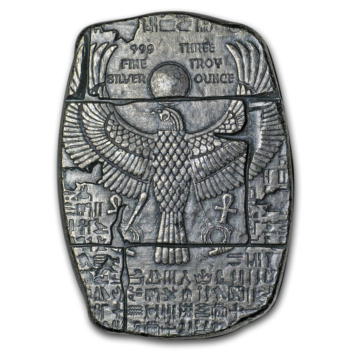 3 oz Hand Poured Silver Relic Bar - Horus