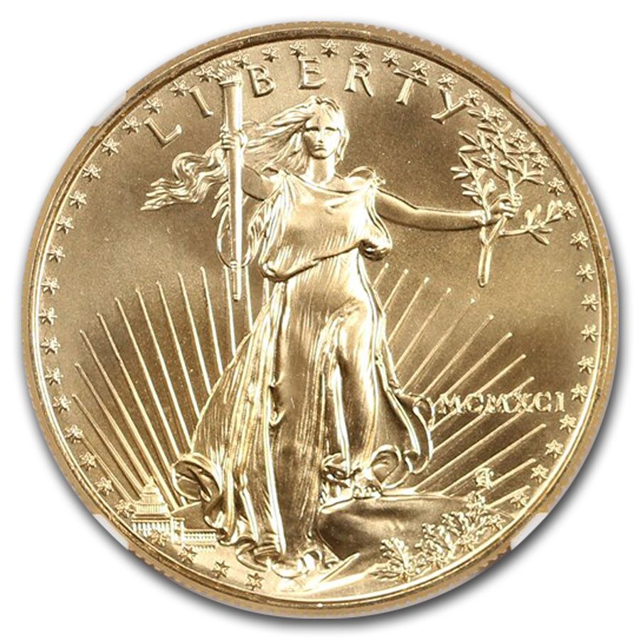 1991 1 oz American Gold Eagle MS-70 NGC
