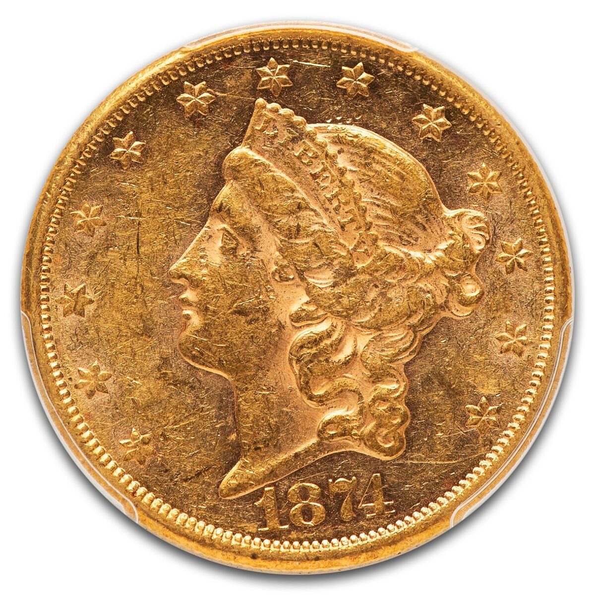 1874-CC $20 Liberty Gold Double Eagle AU-58 PCGS