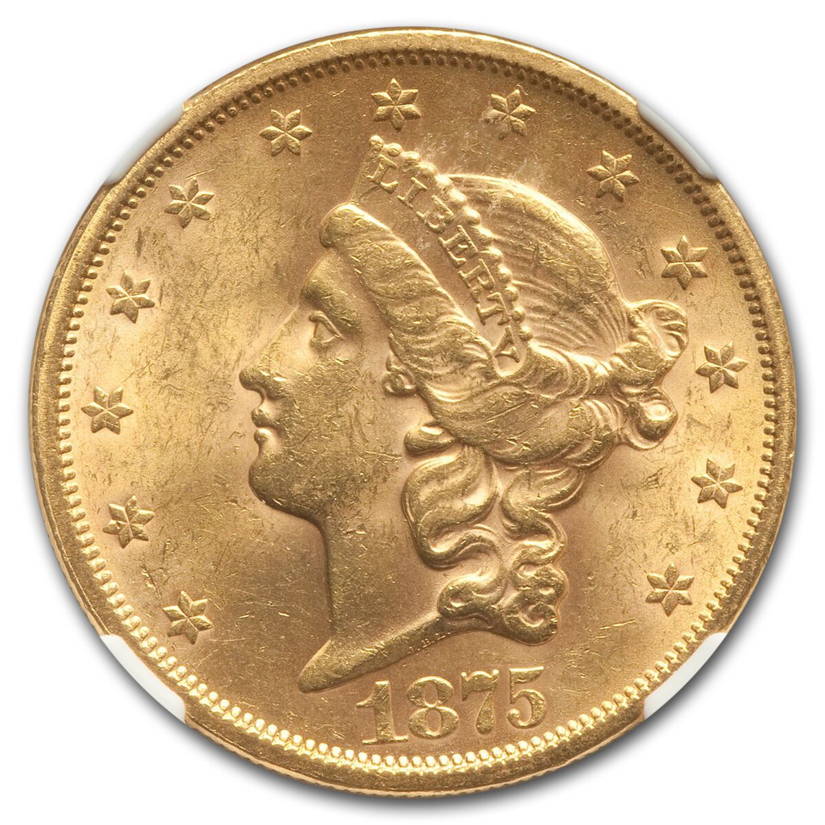 1875-S $20 Liberty Gold Double Eagle MS-61 NGC CAC