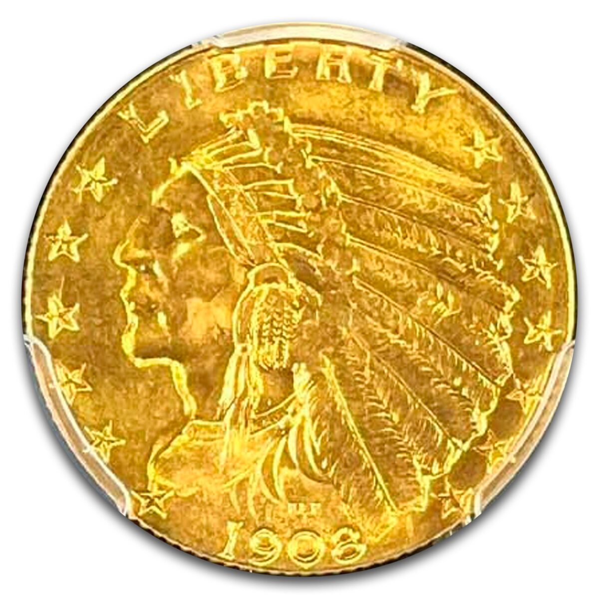1908 $2.50 Indian Gold Quarter Eagle MS-64 PCGS CAC