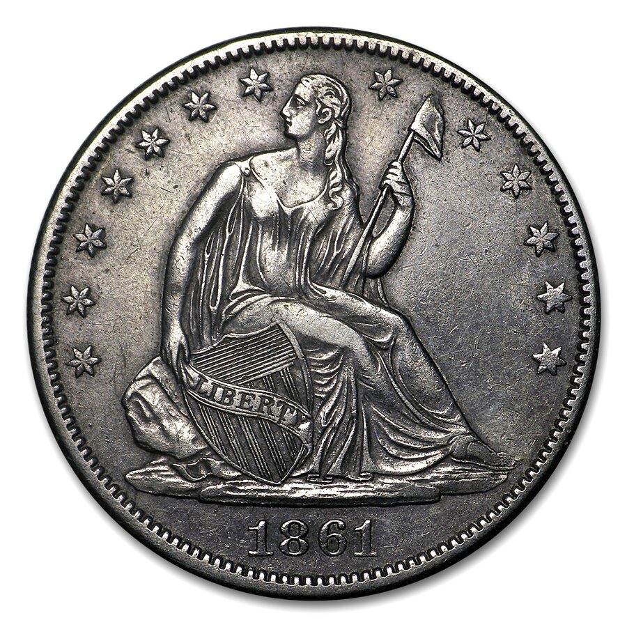 1861-O Liberty Seated Half Dollar XF