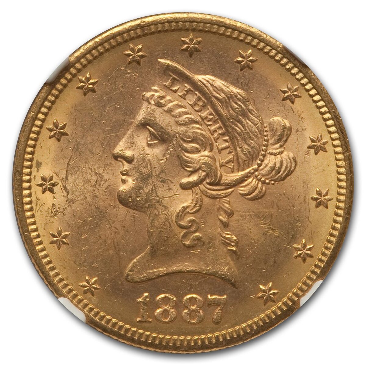 1887-S $10 Liberty Gold Eagle MS-63 NGC