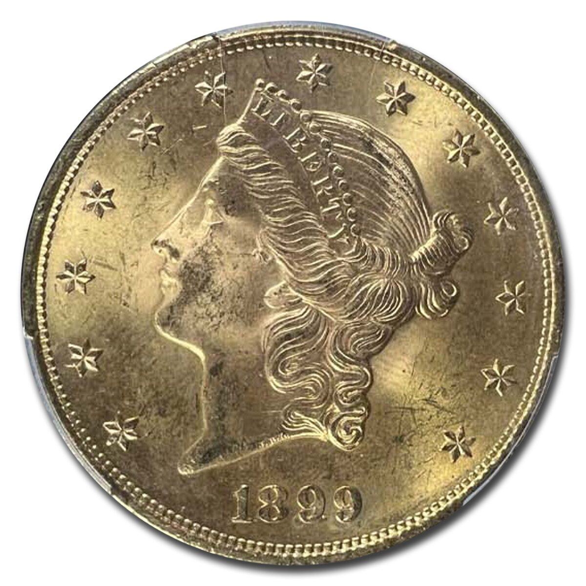 1899 $20 Liberty Gold Double Eagle MS-64+ PCGS CAC
