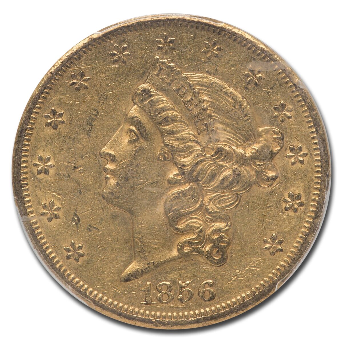 1856-S $20 Liberty Gold Double Eagle AU-53 PCGS