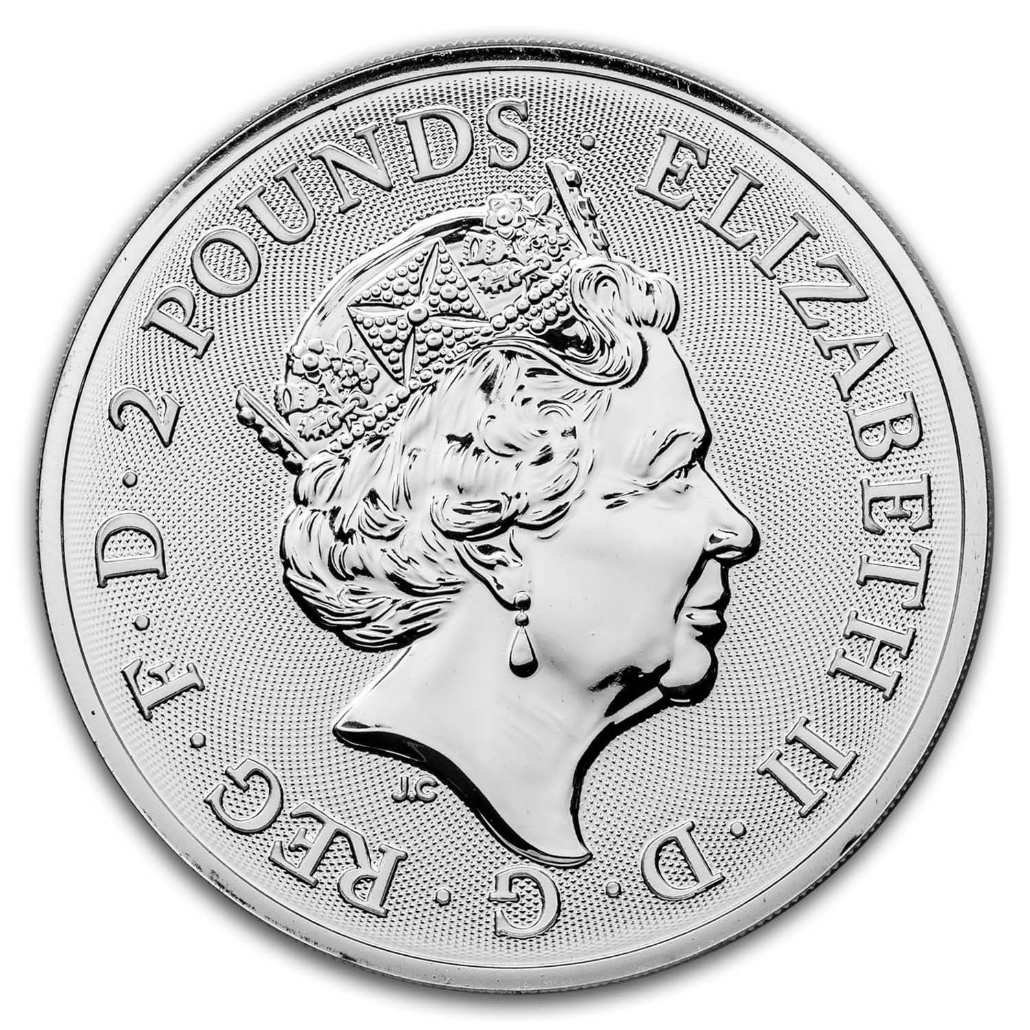 2018 Great Britain 1 oz Silver Two Dragons BU
