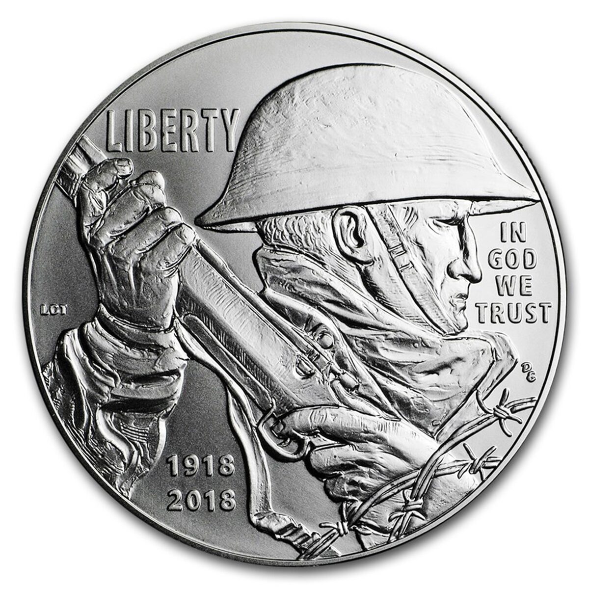 2018-P World War I Centennial Silver Dollar MS-70 PCGS (FS)